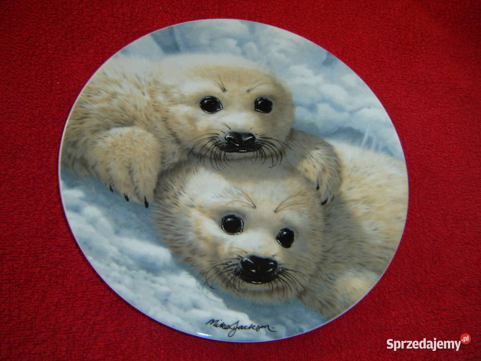 Talerz kolekcjonerski Foczki Baby Seals by Mike Antyki, Sztuka, Kolekcje Nowy Sącz