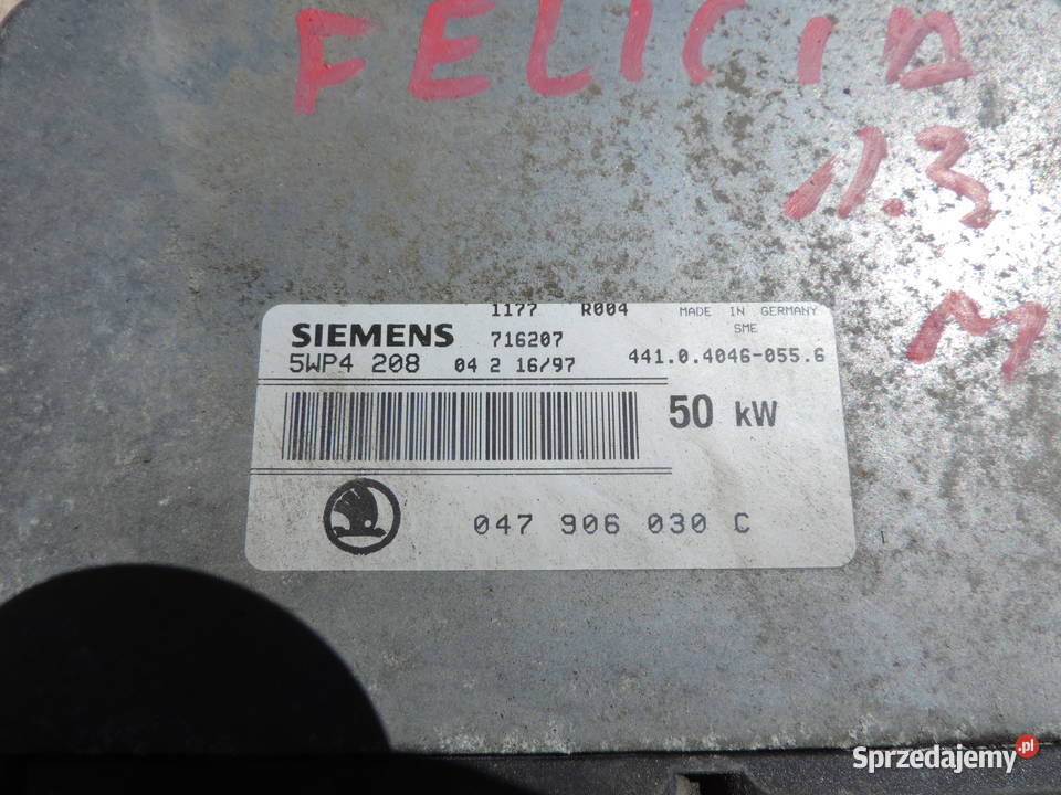 KOMPUTER STEROWNIK SKODA FELICJA 13 MPI 5WP4 208 Nowy Sącz