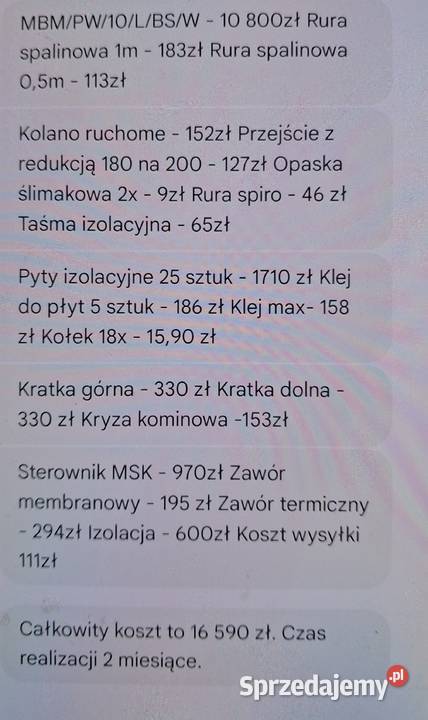 Wkład kominka zestaw do montażu MBMPW10LBSW Pozostałe