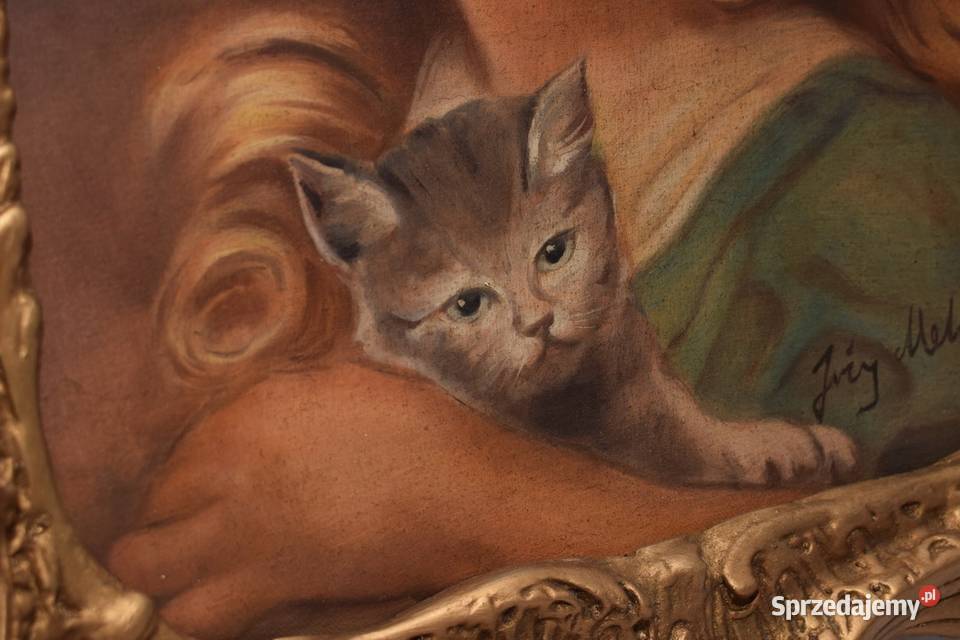 Józef Mehoffer Portret Dziewczynki z Kotem Kot Kraków