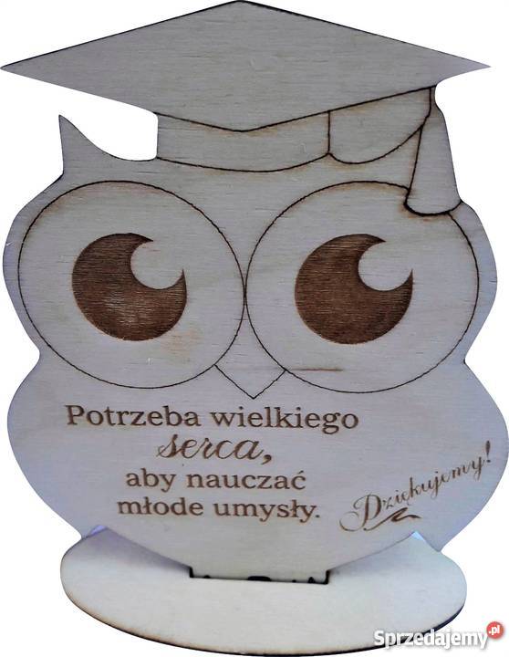 Ozdoba 2w1 drewno zakładka SOWA Dzień Nauczyciel