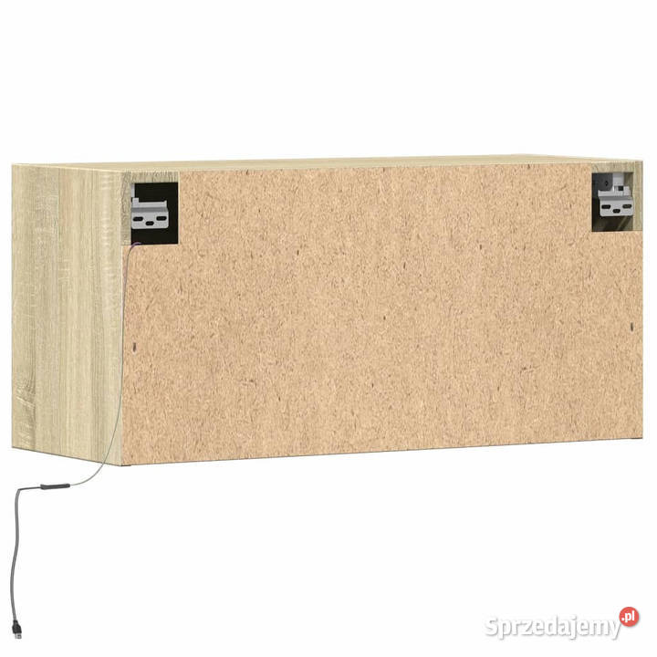 Ścienna szafka TV z LED dąb sonoma 80x31x35 Warszawa