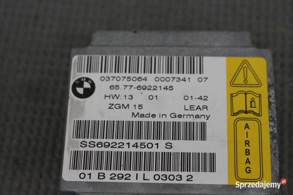 BMW 7 E65 E66 SENSOR PODUSZEK 6577 6922145 Części samochodowe dolnośląskie Prochowice