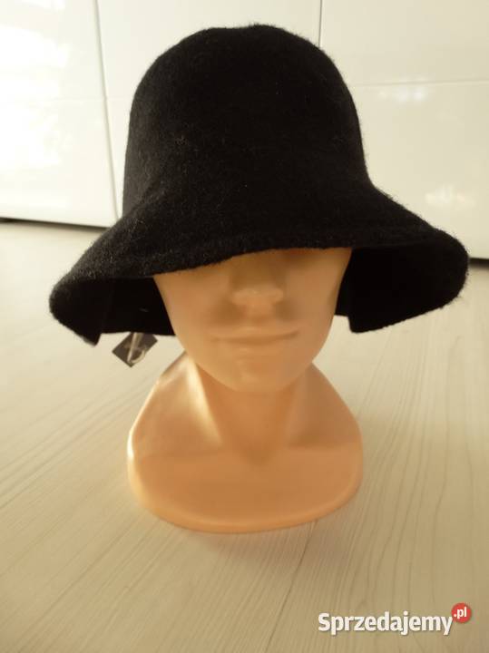 Czapka Kapelusz Bucket z Wełną Czarny Kolor podlaskie Łomża sprzedam