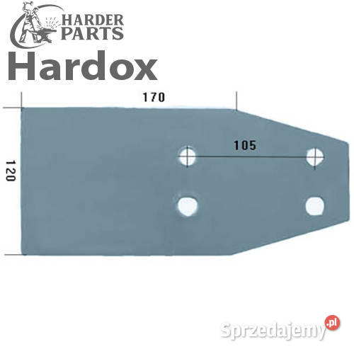Płoza krótka HARDOX 27530504L VP300 O do pługa