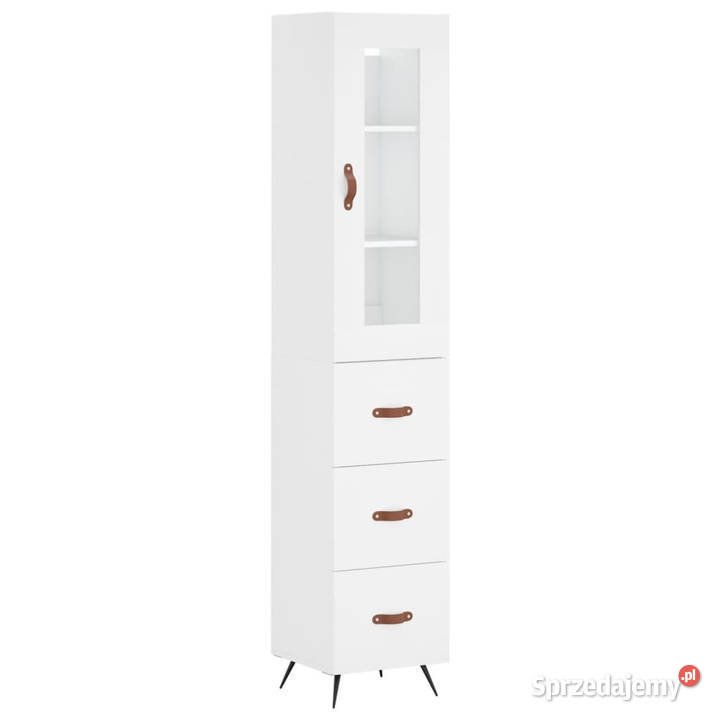 Wysoka szafka biała 345x34x180 materiał Warszawa