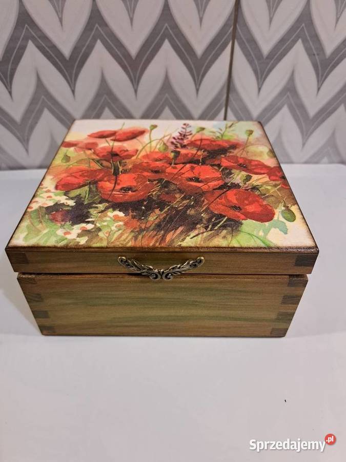 Szkatułka maki handmade opolskie Kędzierzyn-Koźle