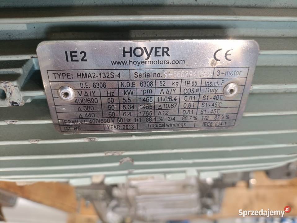 Silnik HMA2132S4 B35 55 kW 1500 obrmin Biznes i Przemysł Gdynia sprzedam