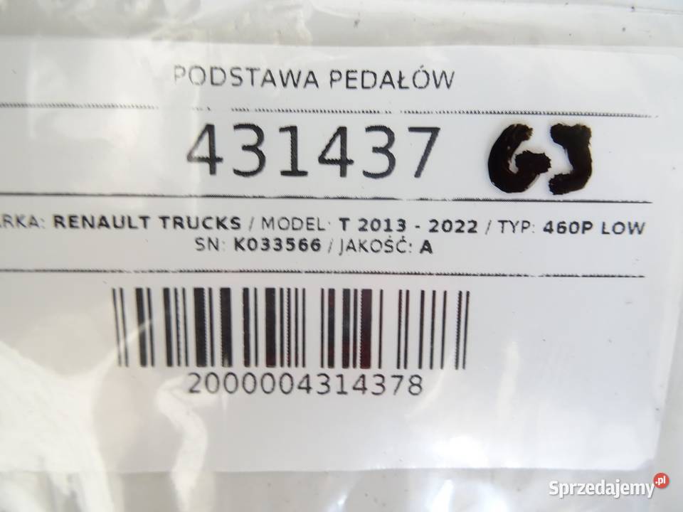 PODSTAWA PEDAŁÓW RENAULT TRUCKS T K033566 108