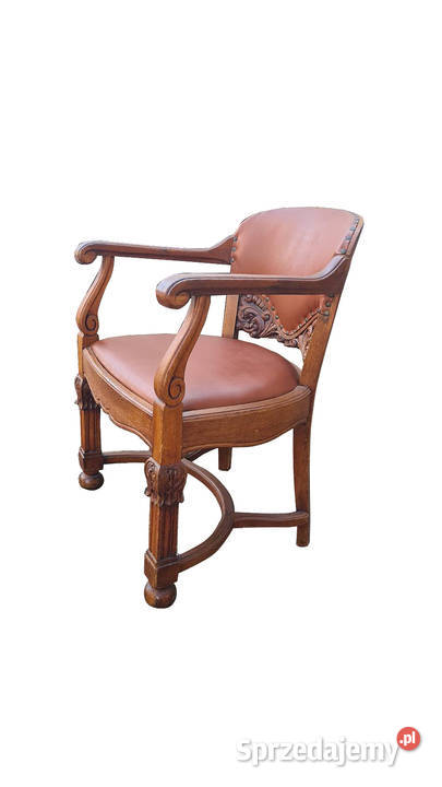 FOTEL DO BIURKA Z PATYNĄ LATA 19001920 DĄB Meble Szczecin
