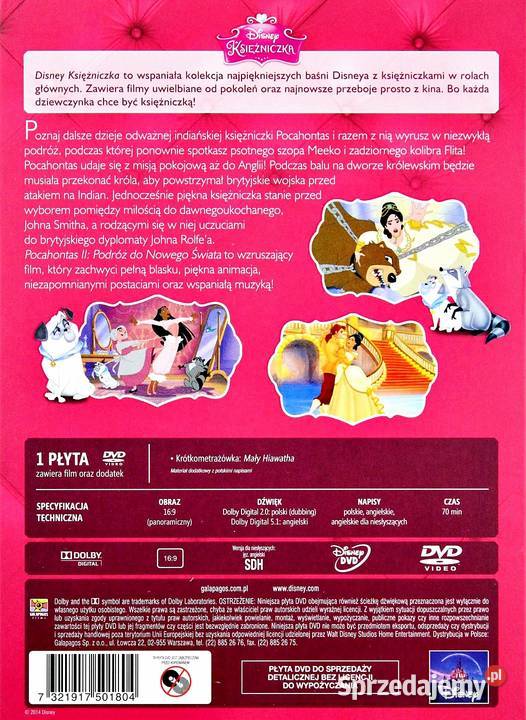 POCAHONTAS 1 2 DISNEY KSIĘŻNICZKA PAKIET 2 Kalisz