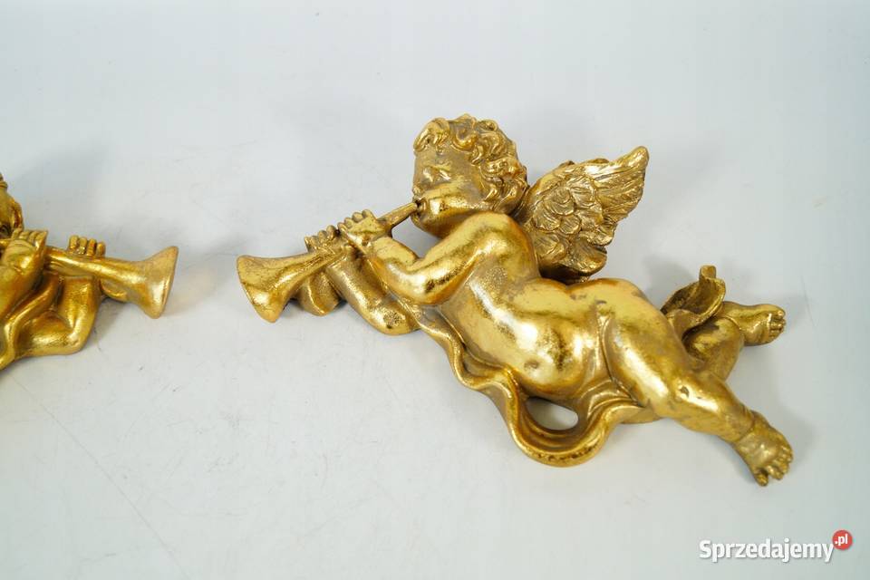 Para grających putto figury złote glamour na Antyki