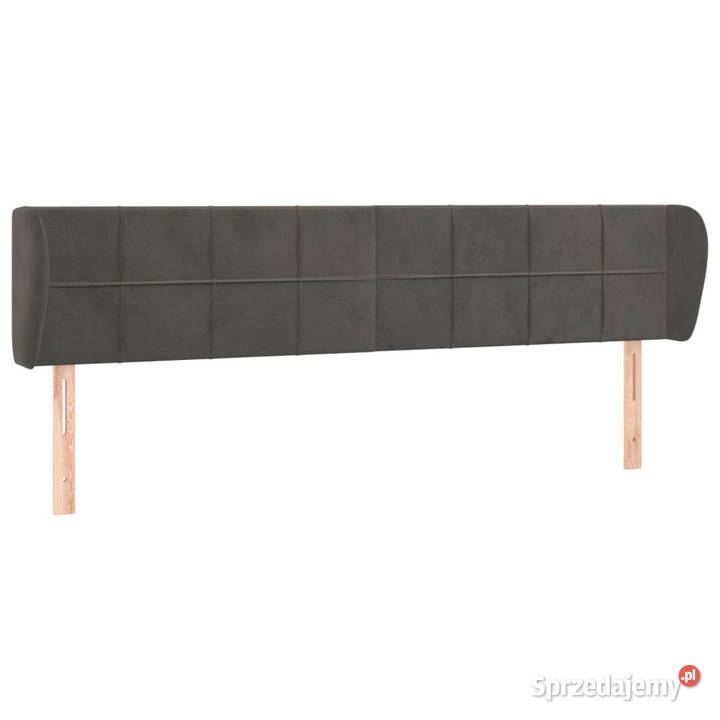 Zagłówek uszak ciemnoszary 163x23x7888 aksamitny Warszawa