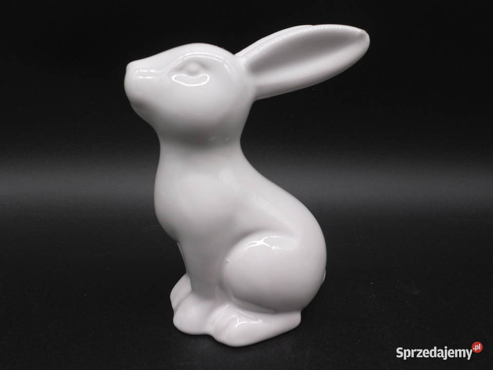 Ceramiczna Figurka Zająca Królika Biała Raszków
