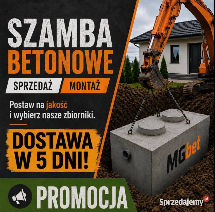 Szambo betonowe duże zbiornik 12000 litrów Koszanowo