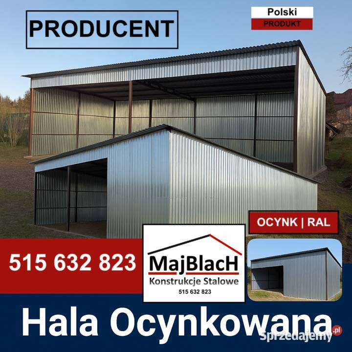 ZŁOTY DĄB Garaż Blaszany 6x6 Blaszak Montaż