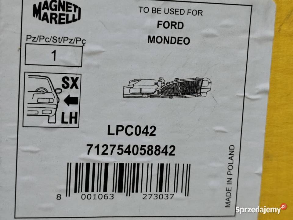 LAMPA LEWY PRZÓD FORD MONDEO I 96 MAGNETI LPC042 sprzedam