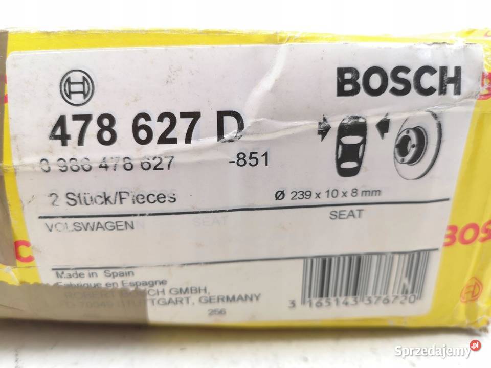 TARCZE HAMULCOWE PRZÓD BOSCH AUDI A2 VW LUPO 12 osobowe