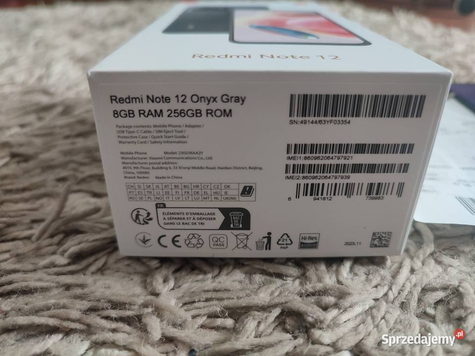 Redmi Note 12 256GB 8GB RAM Polski paragon Warszawa