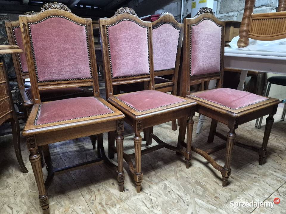 Stary solidny stół z 6 krzesłami przedwojenny Sypniewo sprzedam