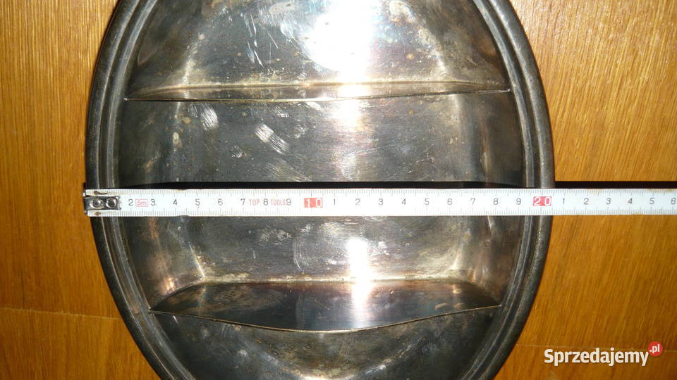 Tacka talerz patera posrebrzana dzielona z Sokółka