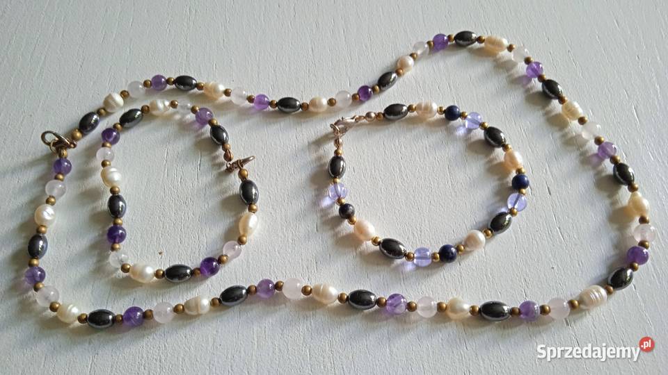 KOMPLET BIŻUTERII NASZYJNIK I DWIE BRANSOLETKI Piła