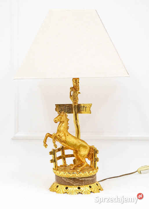 Mosiężna lampa stołowa KOŃ FRANCJA VINTAGE 2 poł Kalisz sprzedam