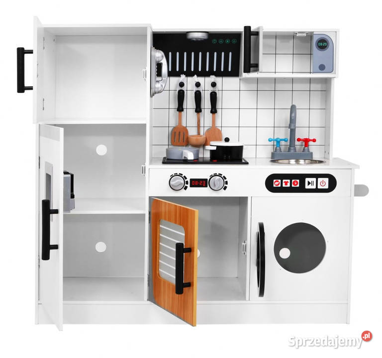 Drewniana kuchnia dzieci z efektami światła i Warszawa