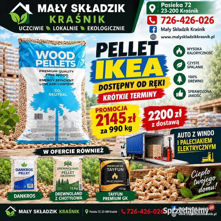 PELLET IKEA PROMOCJA DOSTĘPNY REKI Kraśnik sprzedam