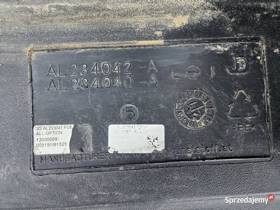 Zbiornik Paliwa John Deere Adblue Diesel Bak lubuskie Szprotawa