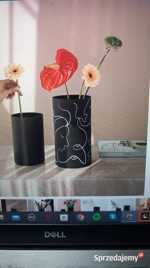 Szklany czarny Wazon Minimalistyczny ozdoba Do Gaj sprzedam