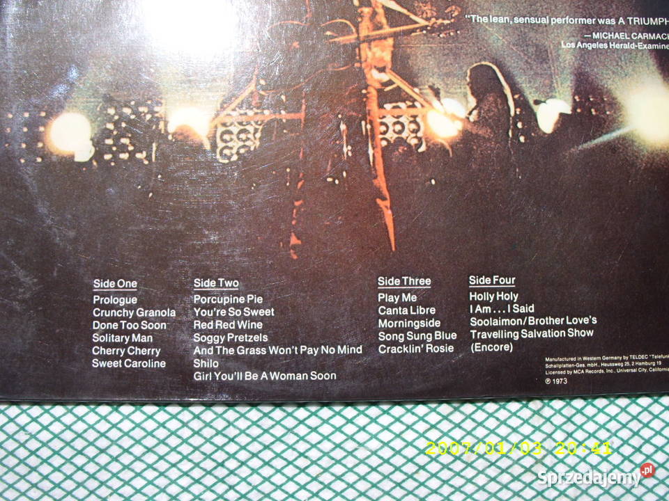 Winyl LP Rock NEIL DIAMONDHOT AUGUST MCA REC 2 2 płyty