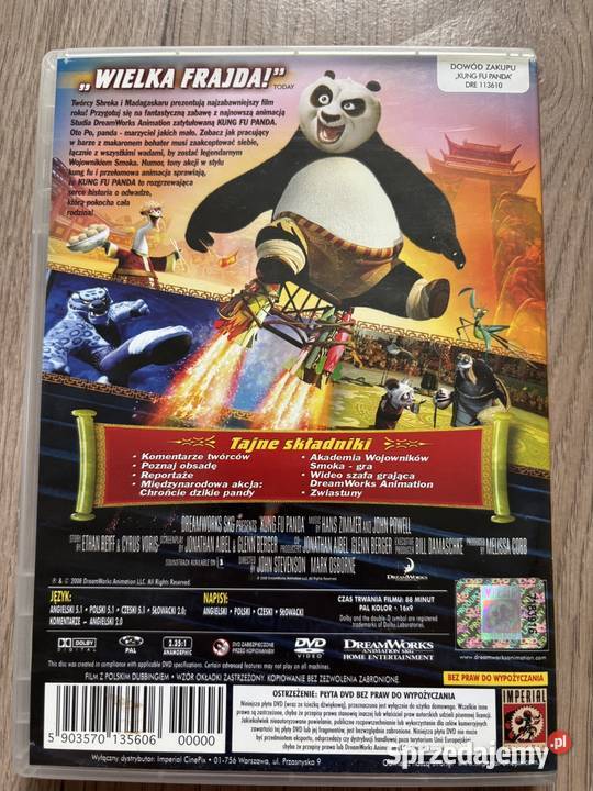 Disney Kopciuszek Kung Fu Panda bajki DVD Warszawa