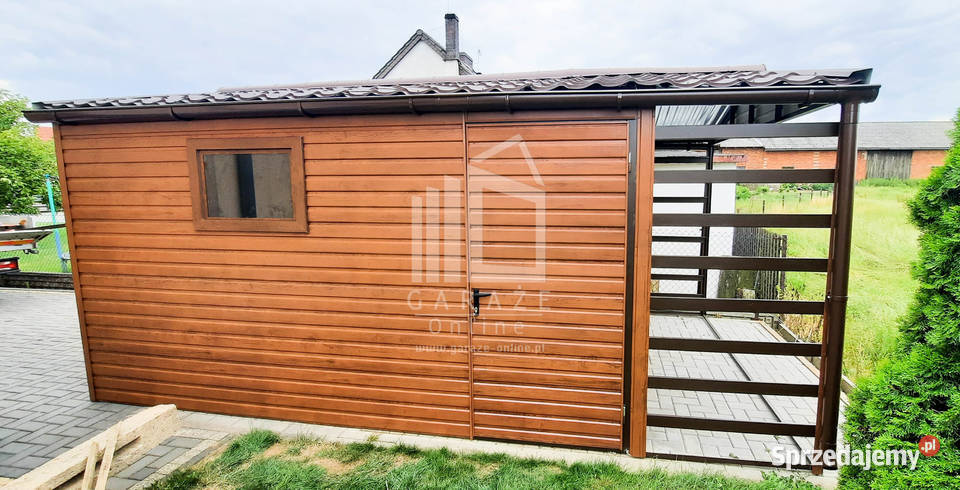 GARAŻ BLASZANY 3m x 5m dwuspad Brama okno drzwi blacha Wrocław