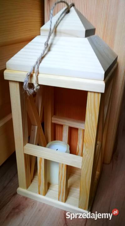 Latarenka drewniana lampion drewniany świecznik Radków