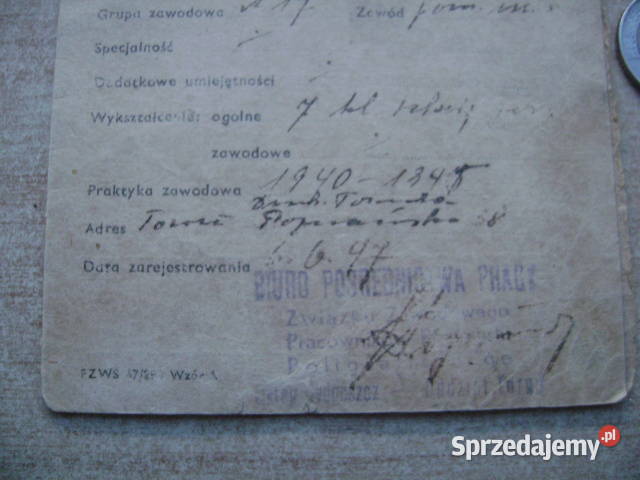 Starocie z PRL Stare dokumenty Dowód Gdynia
