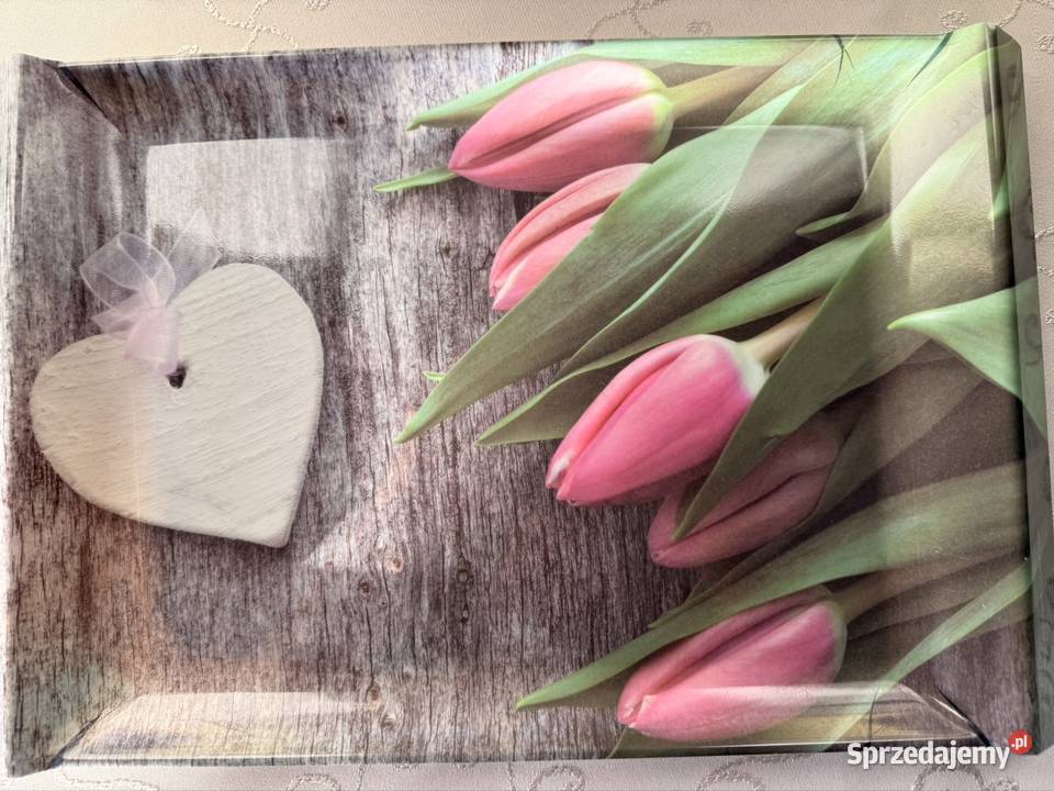 Dekoracyjna Taca Prostokątna Patera Tulipany Czerwionka-Leszczyny