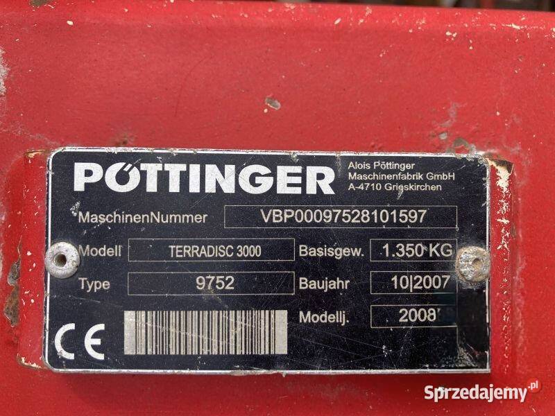 Brona talerzowa Pottinger Terradisc 3000 sprzedam