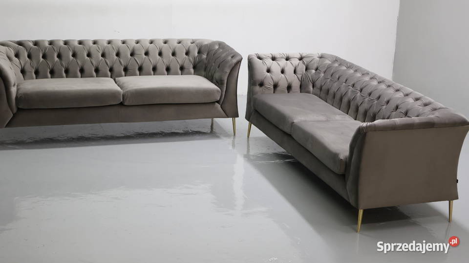 TBB DESIGN WIELKA SOFA 22 kanapa taupe welur Komplety wypoczynkowe Poznań