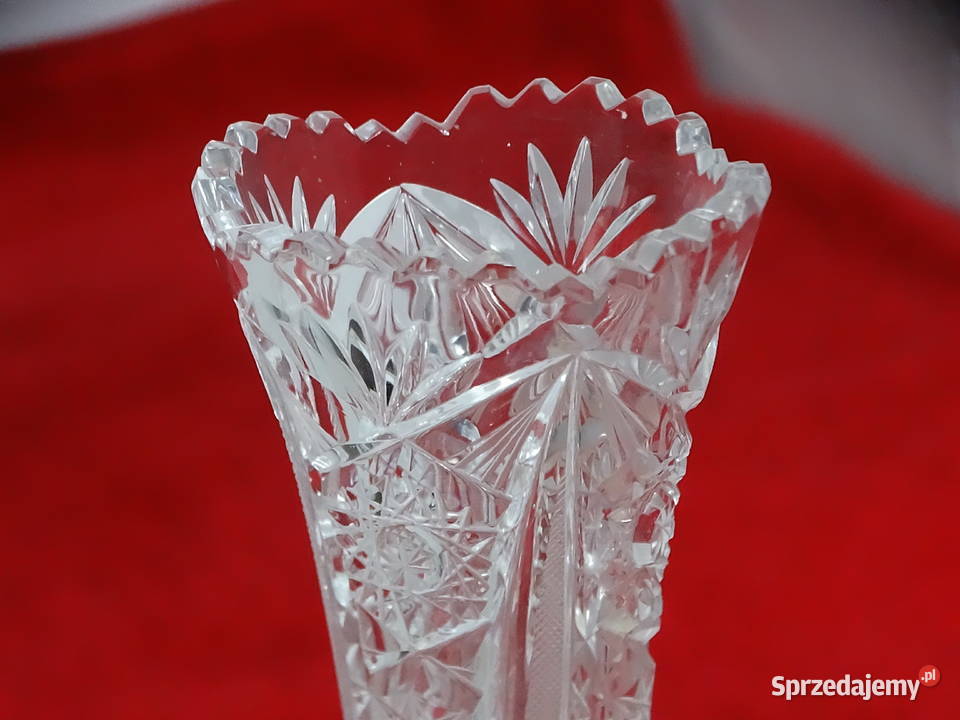Elegancki Wazon Kryształowy Szlif Ręczny PRL Wazony Biłgoraj