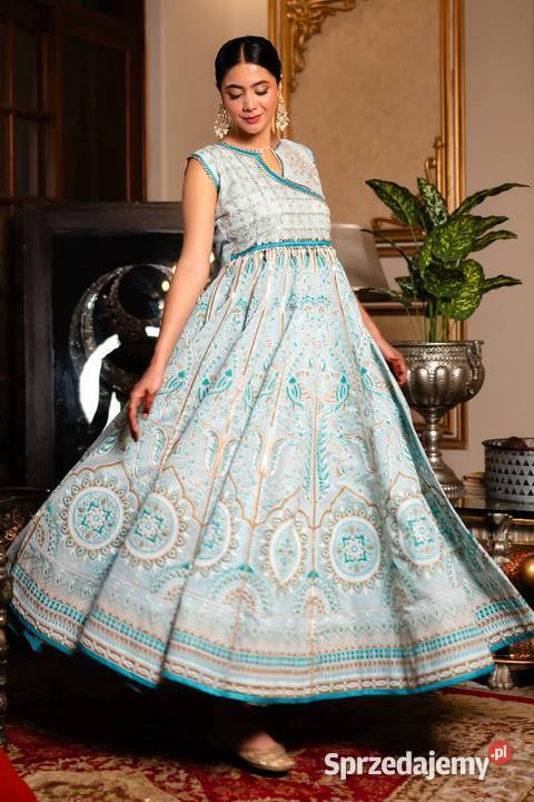 Orientalna suknia M 38 turkusowa niebieska