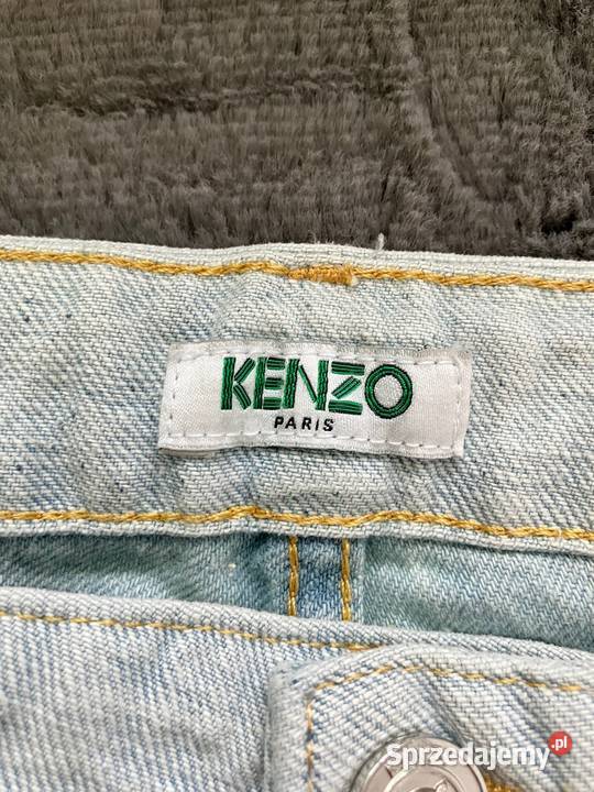 Nowe jasne błękitne męskie spodnie jeansy Kenzo Rozmiar S Nisko