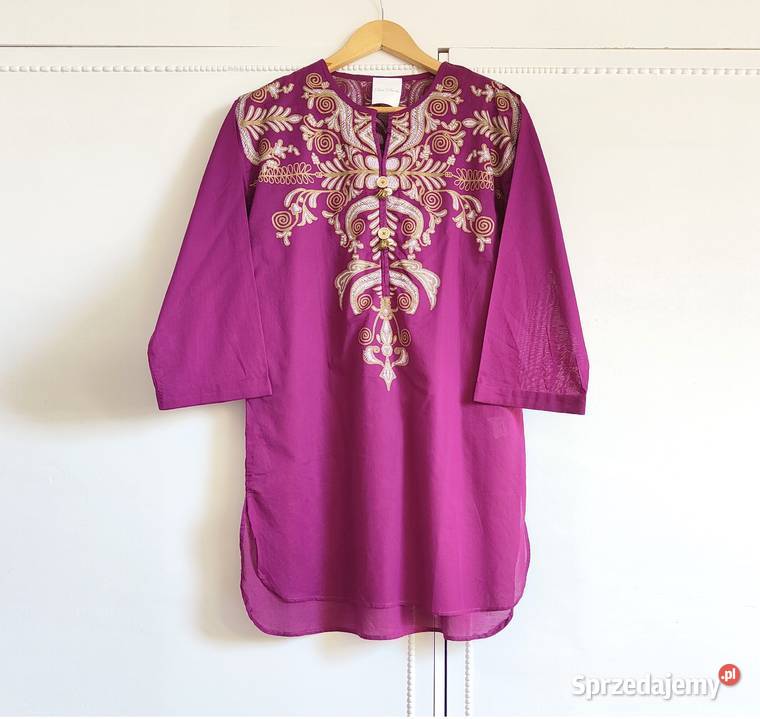 Nowa tunika indyjska kurti kameez bawełna fiolet Szczecin