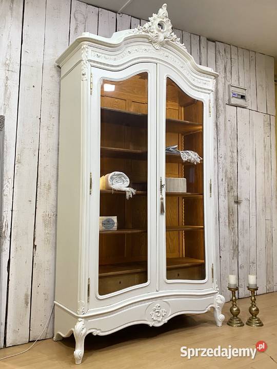BIBLIOTEKA witryna Biała szafa Rokoko LUDWIK XV Warszawa