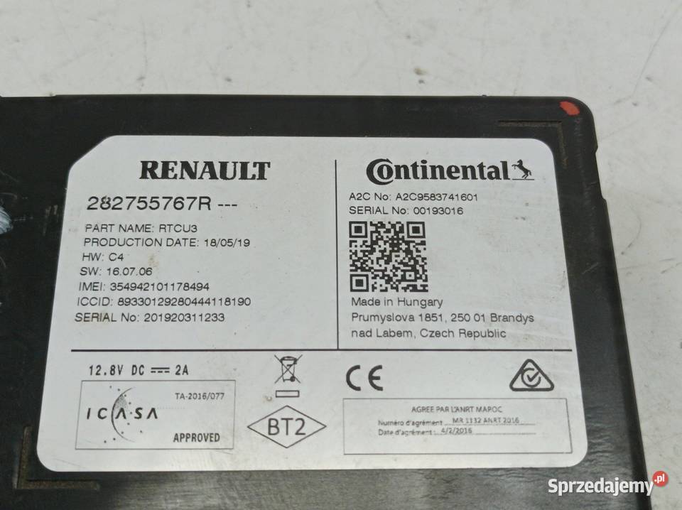 MODUŁ 282755767R 283464084R KPL Renault Kangoo Rok produkcji 2019