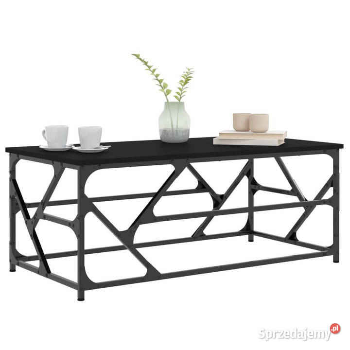 Stolik kawowy czarny 100x50x40 materiał Warszawa