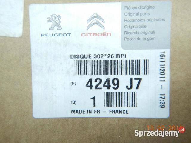 TARCZA HAMULCOWA PRZÓD CITROEN C4 PICASSO sprzedam