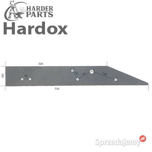 Płoza długa HARDOX 92231L części do pługa OVERUM Suwałki