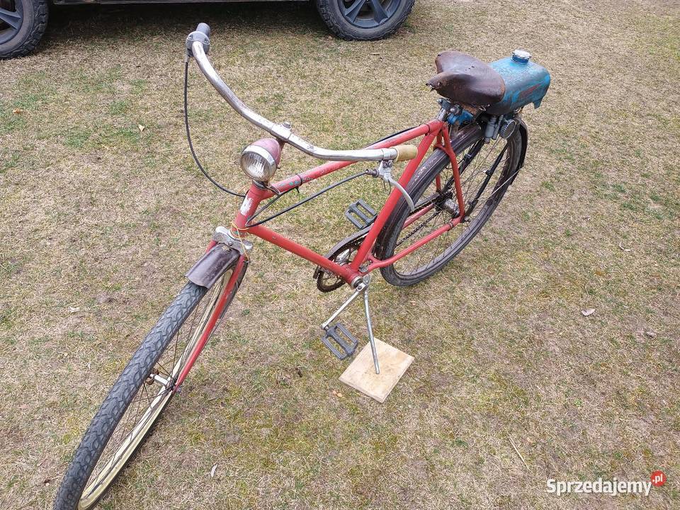 Rower z silnikiem Trojan Mini Motor zabytkowy motorower Kurzętnik