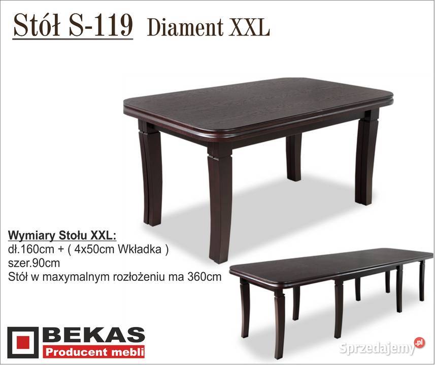 Stół S119 Diament XXl 160 rozkłada sie do 360